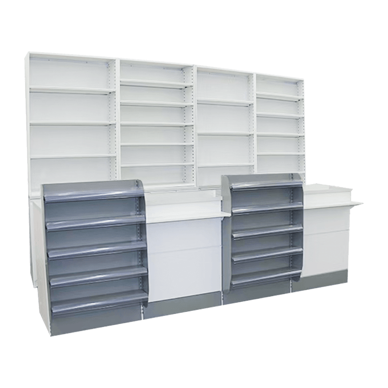 Minimalistiskt och effektivt närbutiksskåp